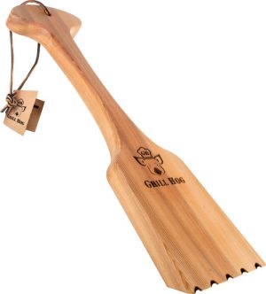 Grill-Hog-w-Burns Grill Hog - Cedar Grill Scraper